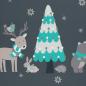 Preview: Baumwoll Panel Happy Christmas by Steinbeck ca. 145cm Mint/Grau Adventskalender